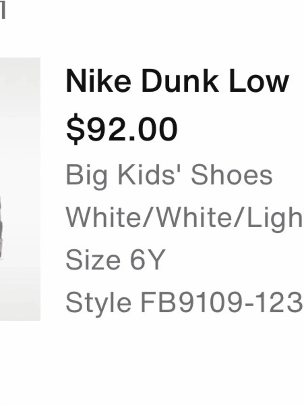 Nike Kids Low-Top Sneakers in Light Grey and White